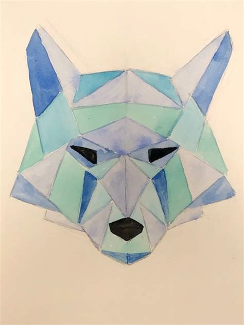 DIGITAL DOWNLOAD GEOMETRIC WOLF DRAWING INSTRUCTIONS- for 3-8th Grade | ViridianArt2018