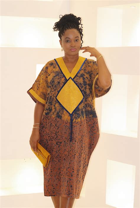 adire midi dress  coffee joelu collections