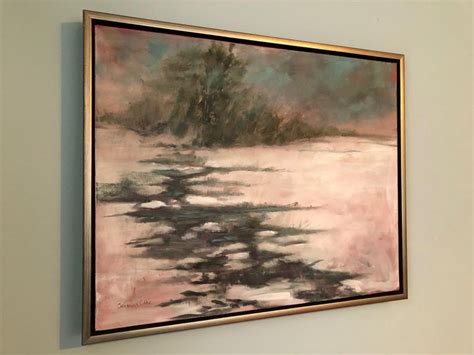 Catherine Picard-Gibbs - "In the Bleak Midwinter", oil painting, landscape, winter, stark, warm ...