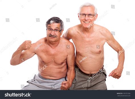 happy naked senior men showing foto stok  shutterstock
