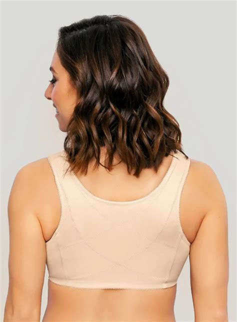 Exquisite Form: Front Opening Cotton Posture Bra Nude