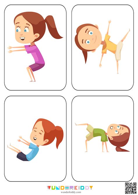 Printable Exercise Stick Figure Physical Workout for Kids