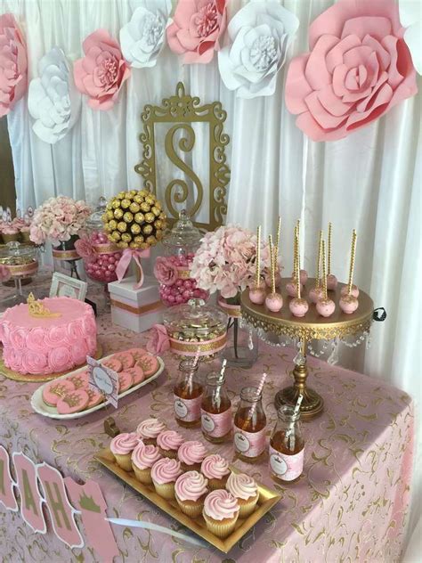 Pink and gold baby shower baby shower party ideas photo 6 of 7 – Artofit