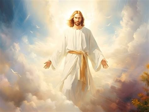 resucitado Jesús Cristo ascendente a cielo. dios, cielo y segundo