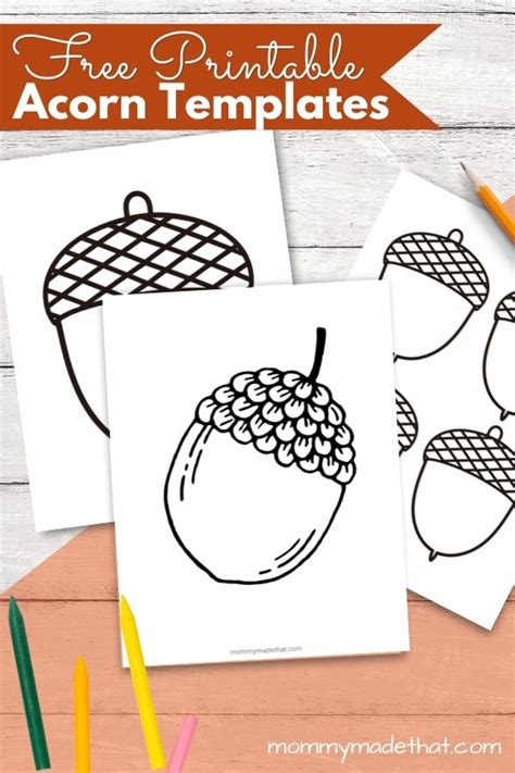 Acorn templates printables