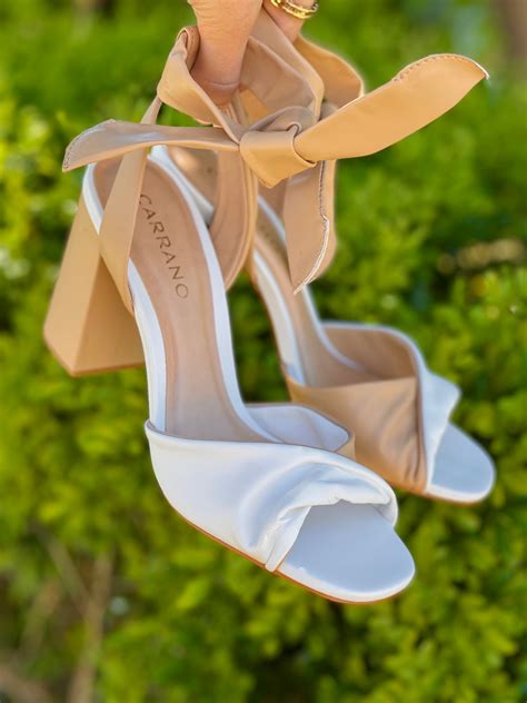 Carrano Nude & White Heels with Ankle Strap – Red Hill Collective