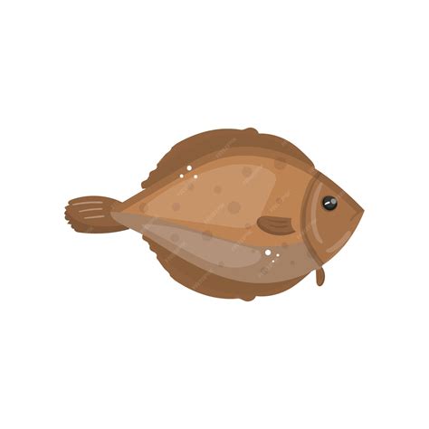 Solha peixe animal dos desenhos animados de frutos do mar frescos ...