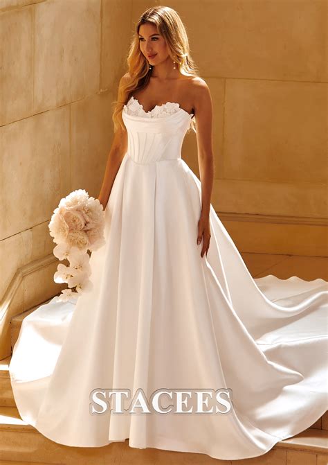 a line satin wedding dress 6