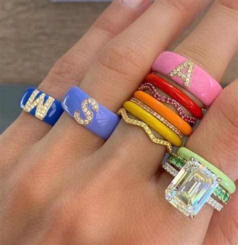 Женские кольца с буквами, горячая Распродажа, разноцветные, A-Z ...