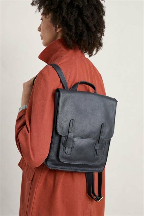 Women Seasalt Cornwall Bags | Penarven Leather Satchel Backpack Onyx