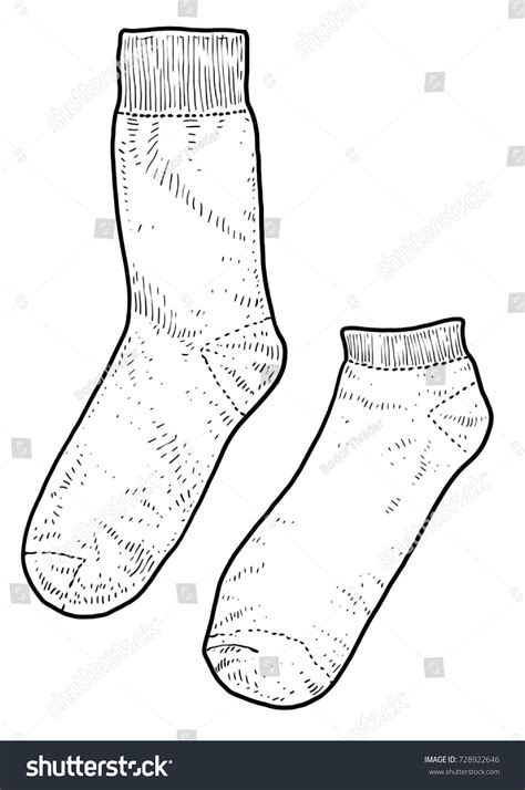 socks illustration drawing engraving ink  stock vector royalty