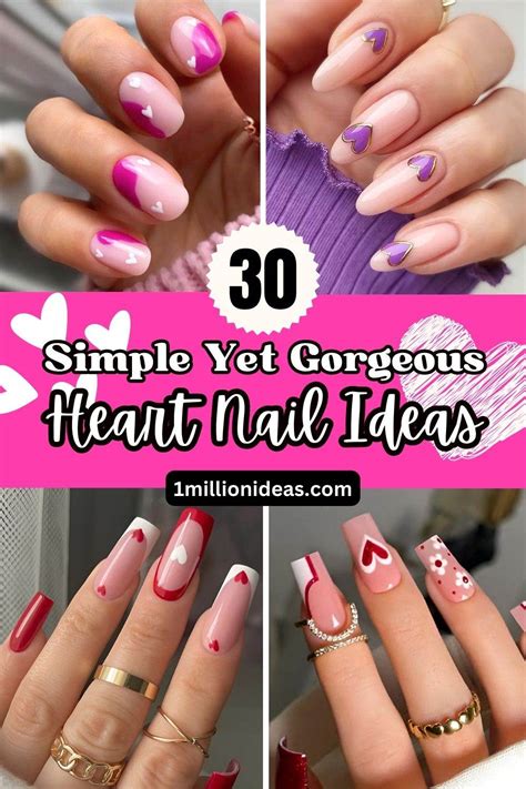 30 Simple Yet Gorgeous Heart Nail Ideas
