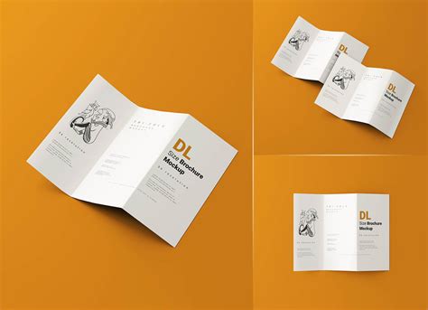 Free DL Three Fold Brochure Mockup PSD Set - Good Mockups