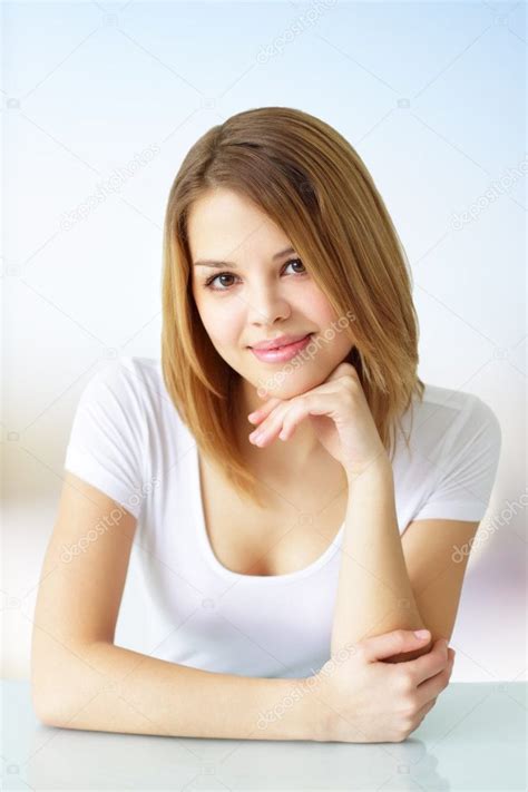 portrait   beautiful girl  sky stock photo  anmfoto