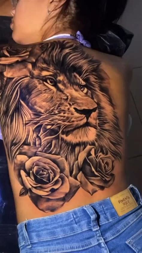 Leão Nas Costas Feminina - Pin de FABIO SILVA em Leão | Tatuagem costas feminina, Tatuagem mulher ...