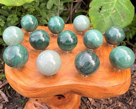 Green Aventurine Crystal Sphere with Stand, Large 2 Sphere ('AAA' Grade ...