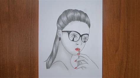 Девушка в очках / Рисунок / Карандашом / Girl with glasses / Drawing ...