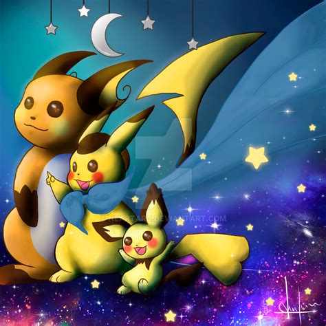 Pikachu, Pichu, Raichu by NearTARC on DeviantArt