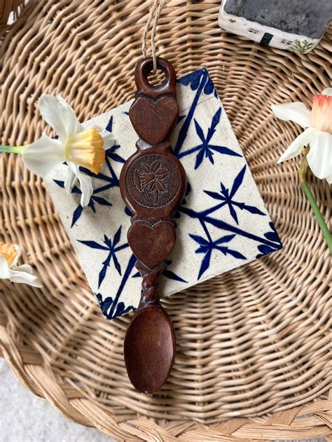 Cennin Pedr • Daffodil Intricately Carved Vintage Welsh Love Spoon ...