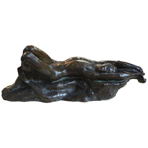 "Men Clasping Hands, " Unique Art Deco Sculpture of Nude Male Couple at