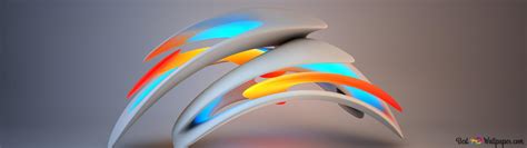 3D colorful abstract shapes 2K wallpaper download