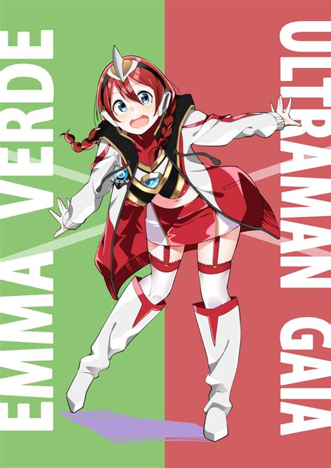 emma verde and ultraman gaia (love live! and 3 more) drawn by sasanon