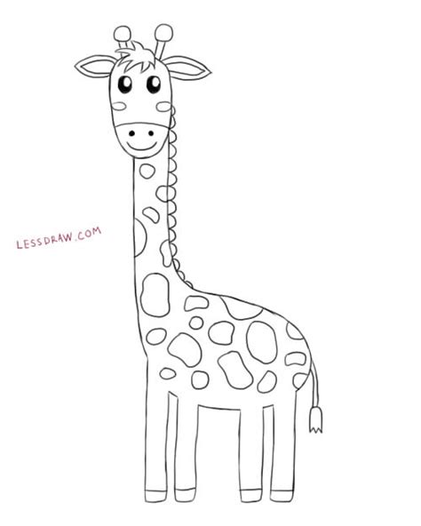 Как нарисовать жирафа ребенку | Lessdraw