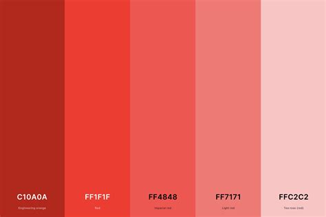 red color palettes  names  hex codes artofit