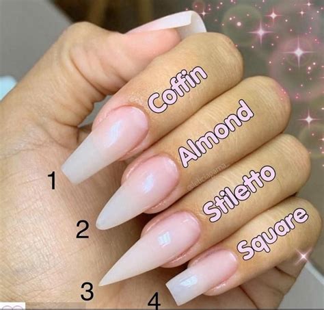 Acrylic Nail Shape Chart - Educational Chart Resources