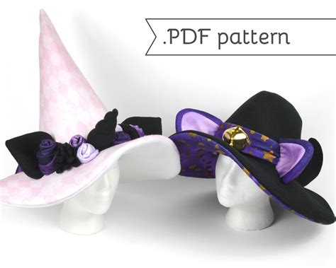 Witch Hat With Animal Ears Sewing Pattern .pdf Cat Unicorn | Etsy UK