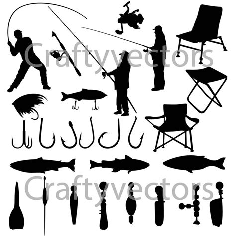 Fishing Silhouettes Vector SVG File - Etsy