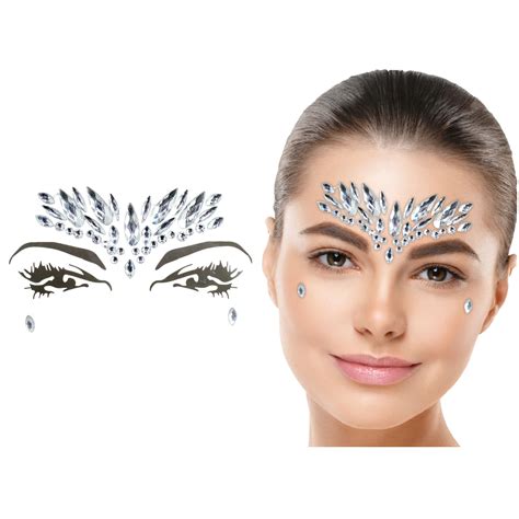 Silver Crystal Face Jewels | Princess Party Supplies | Themed Party