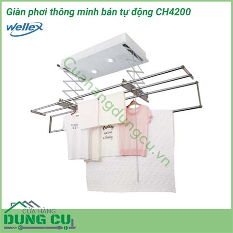 Giàn phơi tự động treo trần 4 thanh Wellex CH4200