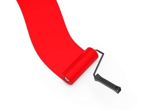photo red paint roller