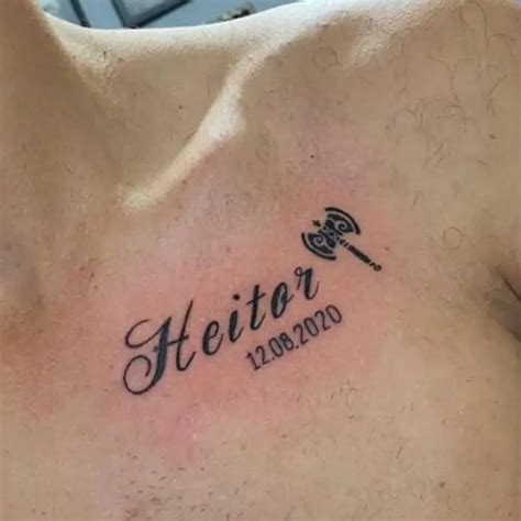 Tatuagem Com Nome Heitor - Tatuagem com nome de filho: 28 Modelos para Se Apaixonar