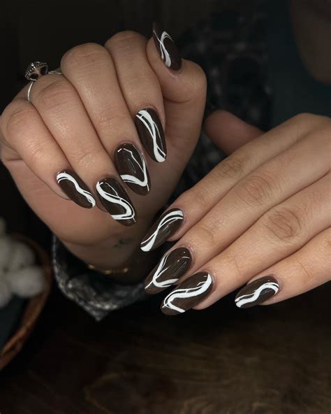 14 Dark Brown Nails Design Ideas | ThriveNaija