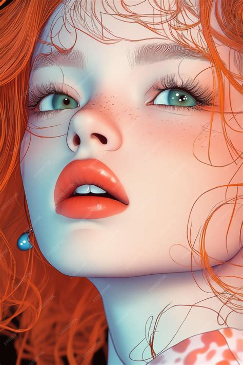 Anime girl face in vibrant orange and blue tones showcasing a simple
