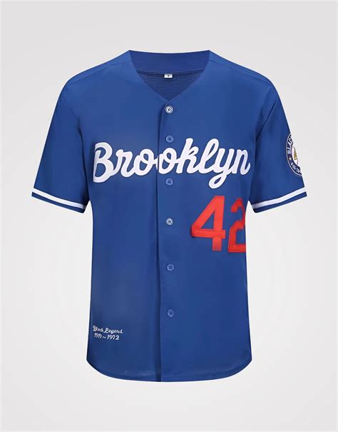 Jackie Robinson #42 Button Down Brooklyn Baseball Jersey