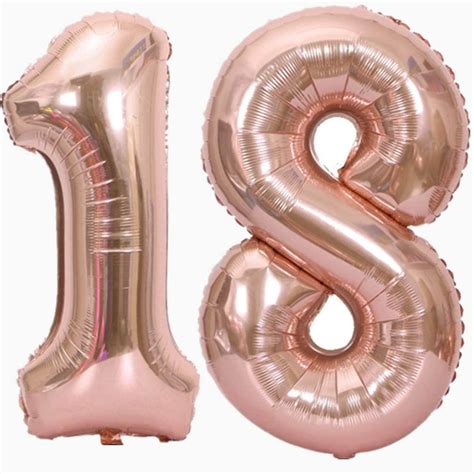 18 Number Balloon 18th Birthday Decorations Rose Gold Balloons - Etsy