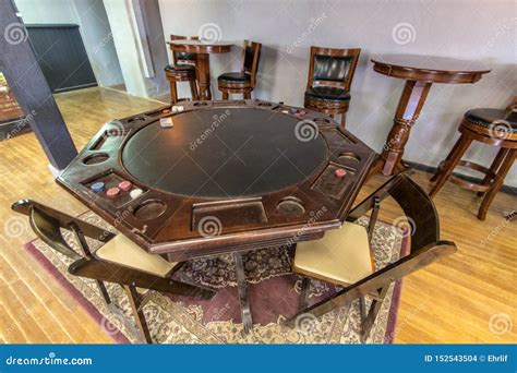 Retro Style Poker Table and Chips Stock Photo - Image of concepts ...