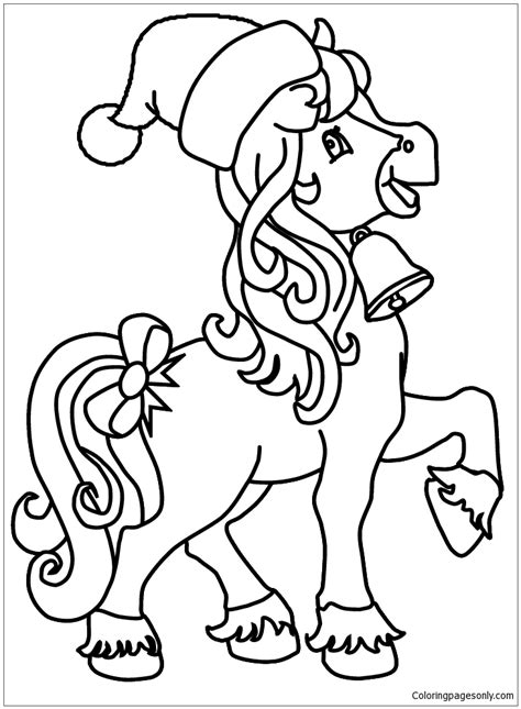 Horse Christmas Coloring Page - Free Printable Coloring Pages