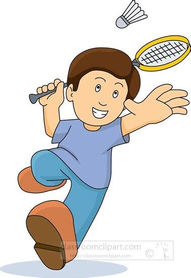 cartoon character playing badminton clipart - Classroom Clipart