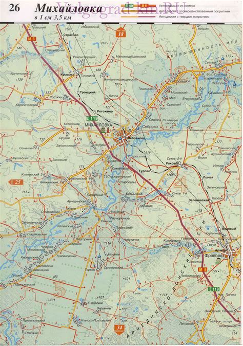 Карта Волгоградской области подробная. Крупномасштабная 1см:3,5км карта ...