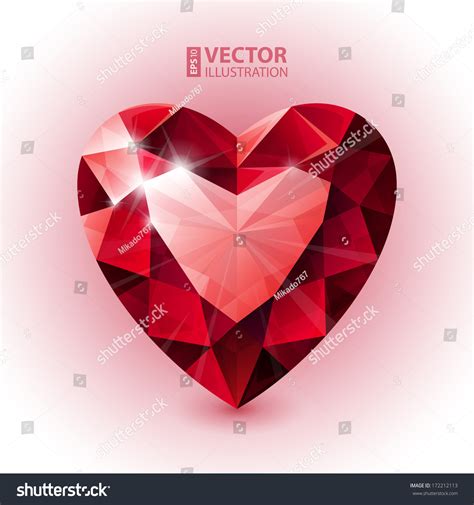 Red Ruby Heart Shape Rgb Eps Stock Vector (Royalty Free) 172212113