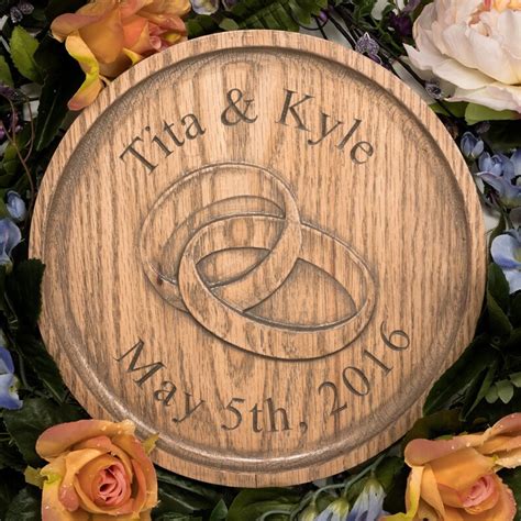 Elegantly Personalized Anniversary Plaque Handmade Oak Stained With a ...