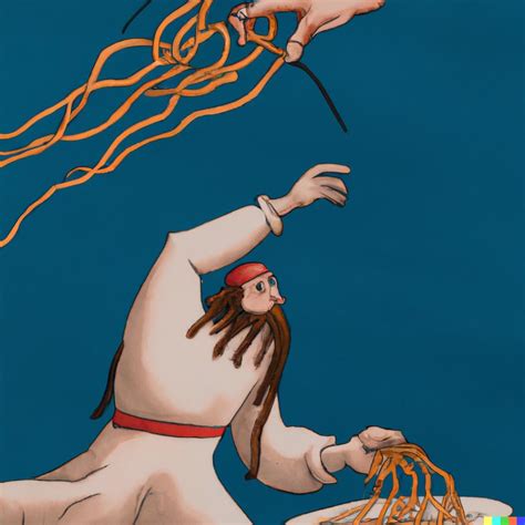 “Creation of man painting by da Vinci, but instead of god it’s the Flying Spaghetti Monster” : r ...