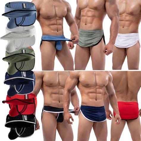 sexy mens underwear split side arrow shorts bulge pouch skirted gay
