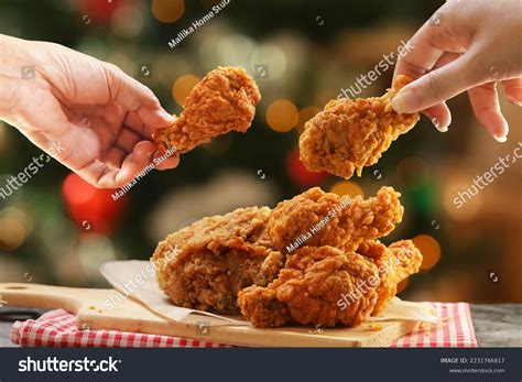 People Hands Taking Fried Chicken Wings Stock Photo 2231766817 ...