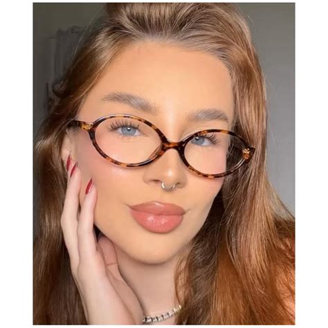 Moda Óculos de Grau Armação Retro Tartaruga Miu Miu Oval Blogueira
