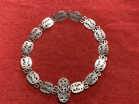 ornate antique silver plated epns belt cm long etsy